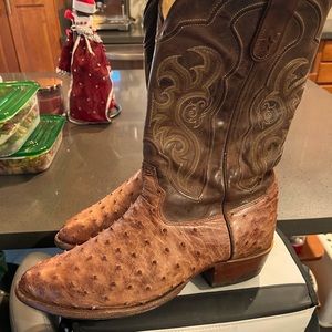 Tony Lama Full Quill Ostrich cowboy boot 11.5 EE